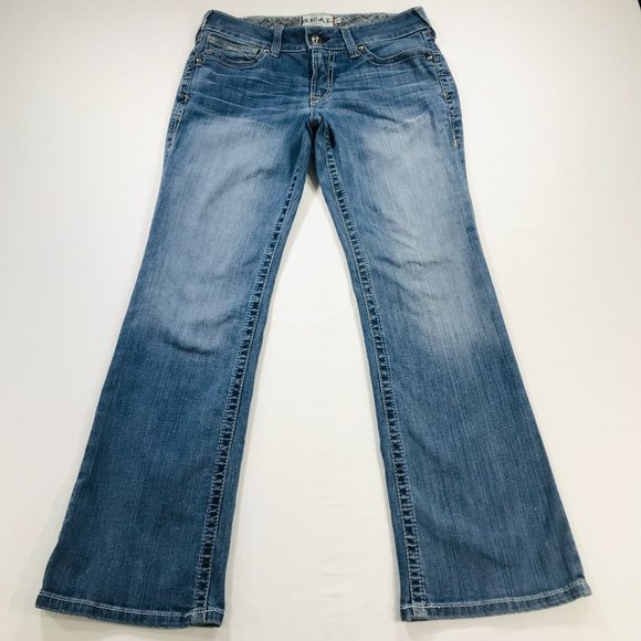 Ariat Women’s REAL Riding Jeans Boot Cut Whipstitch Size 30R Blue Mid Rise 30X31 - Picture 5 of 11
